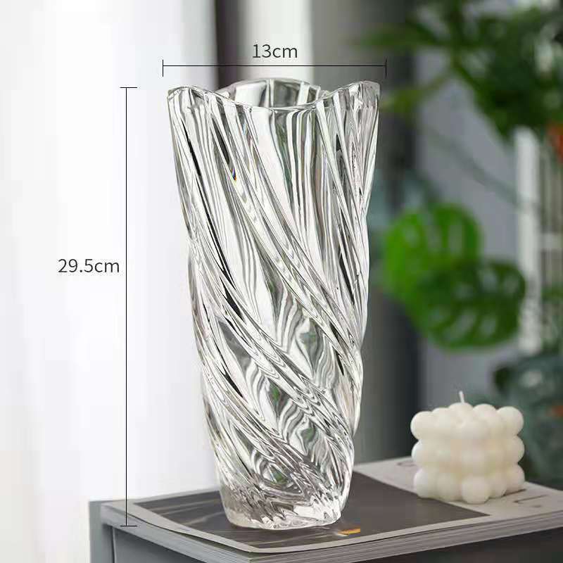 Light Luxury Glaze Crystal Glass Vase Flower Arrangement Decoration Utensils Ornaments Crafts - CRYSTALOIL