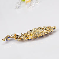 Extra Large Sapphire Crystal Rhinestone Peacock Brooch - CRYSTALOIL