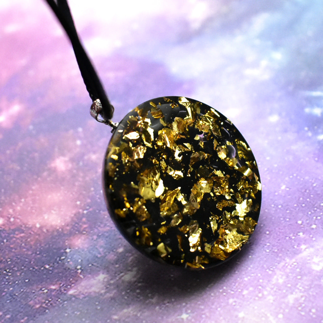 Natural Crystal Seven Chakra Epoxy tree of life  Pendant Obsidian - CRYSTALOIL