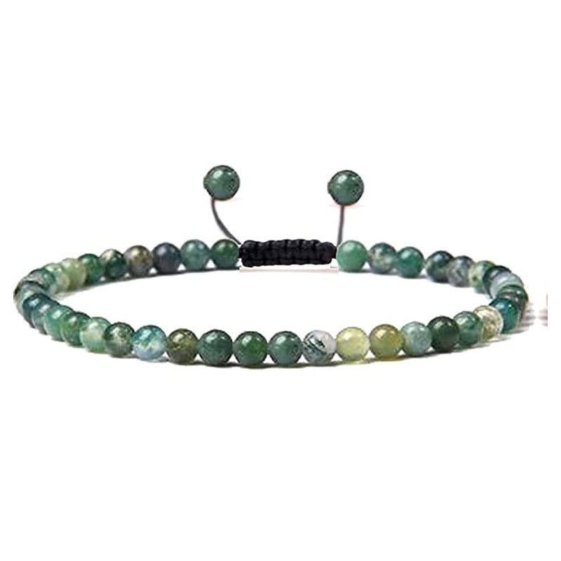 Natural Stone Agate Bead Bracelet - CRYSTALOIL