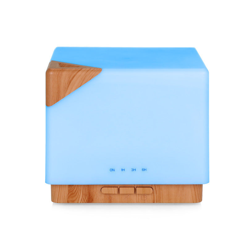 Water Cube Colorful Wood Grain Cold Fog Ultrasonic Humidifier Aromatherapy Machine - Crystalbloomaromatics