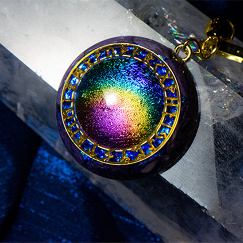 Men's And Women's Fashion Rainbow Crystal Pendant Necklace - CRYSTALOIL