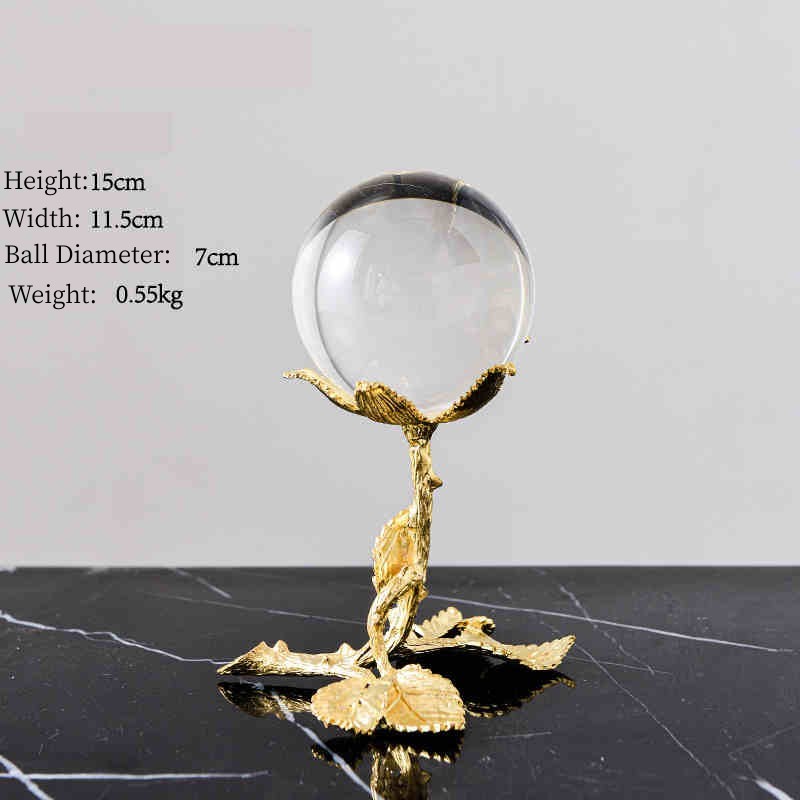 Nordic Light Luxury Metal Crystal Ball Craft Decoration - Crystalbloomaromatics