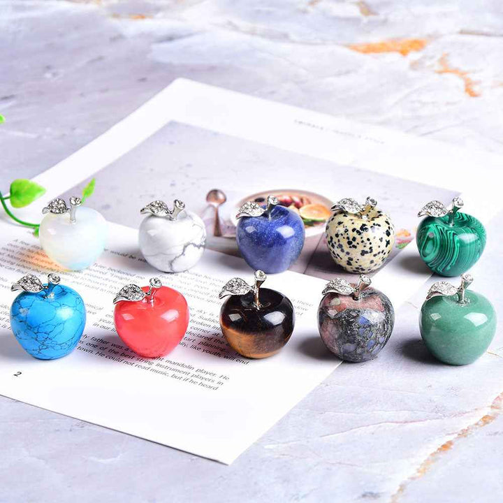 Natural Crystal Apple, Colorful Quartz Stone Opal decoration, - CRYSTALOIL