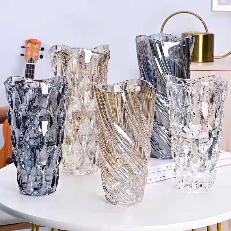Light Luxury Glaze Crystal Glass Vase Flower Arrangement Decoration Utensils Ornaments Crafts - CRYSTALOIL