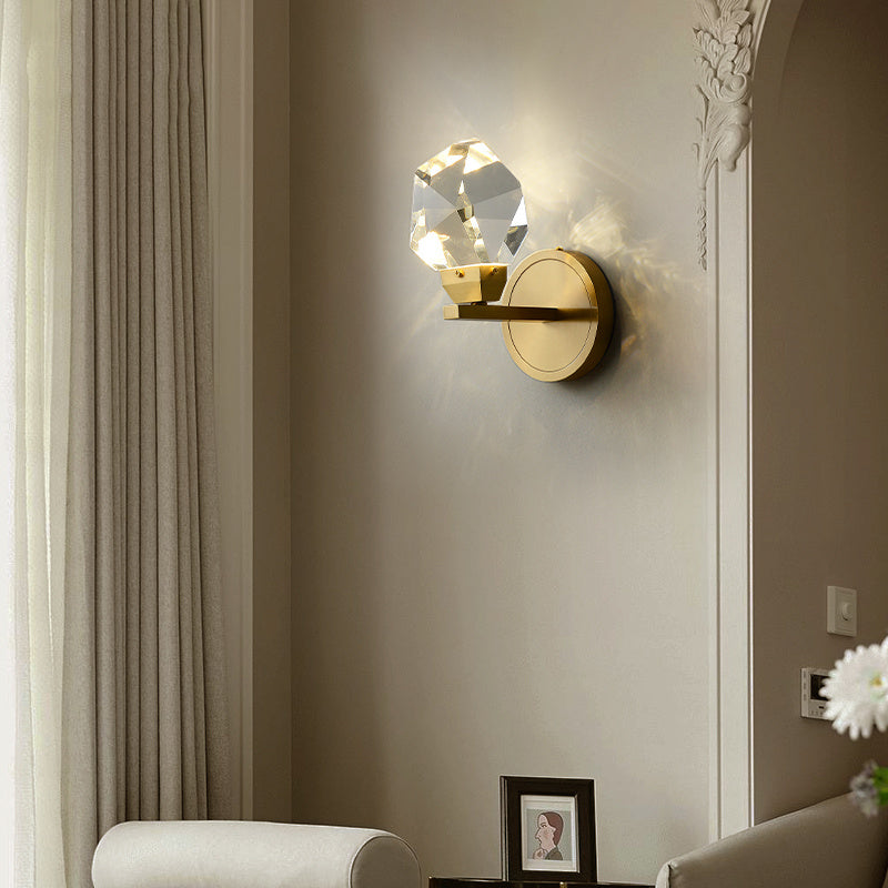 All copper postmodern light luxury crystal wall lamp - Crystalbloomaromatics