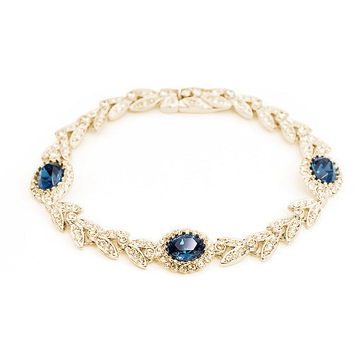 Purple Australian Crystal Rose Gold Color Bracelet Genuine Crystals for Women 18 k gold - CRYSTALOIL