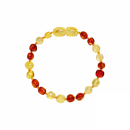 Baby And Child Natural Amber Necklace Gold - CRYSTALOIL