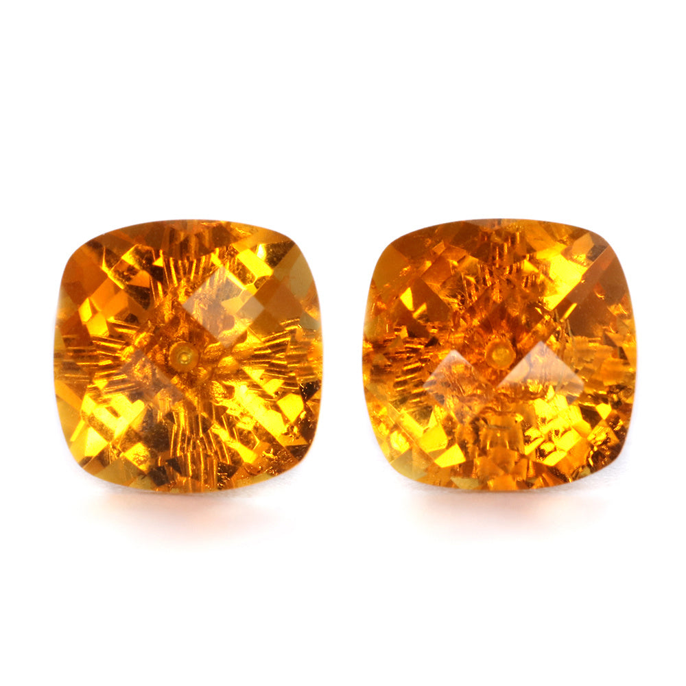 Pair Of Gold Square Crystal Stud Earrings - CRYSTALOIL