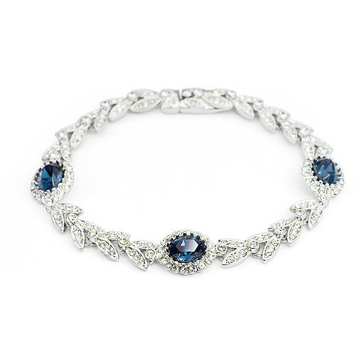 Purple Australian Crystal Rose Gold Color Bracelet Genuine Crystals for Women 18 k gold - CRYSTALOIL
