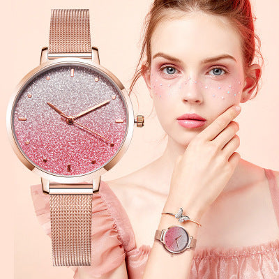 Starry Quartz Mesh Watch - CRYSTALOIL