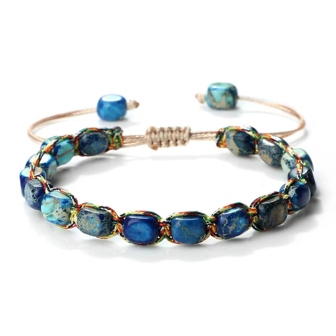 Bohemian style hand-woven bracelet Imperial stone hemp string three-dimensional beaded bracelet - CRYSTALOIL