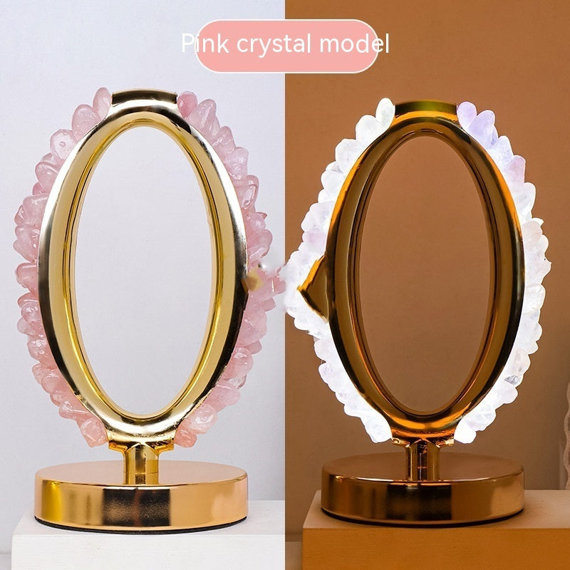 Natural Crystal Stone Gravel Small Night Lamp USB Interface - CRYSTALOIL