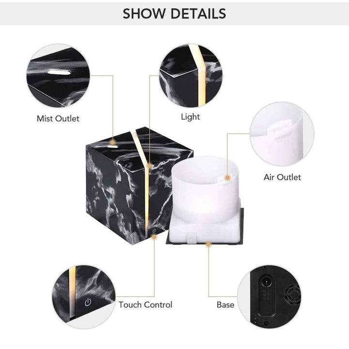 Marble pattern aromatherapy diffuser, &quot;Elevate your aromatherapy experience with our Marble Pattern Aromatherapy Diffuser, blending style and functionality seamlessly. Featuring a sophisticated marble pattern - CRYSTALOIL