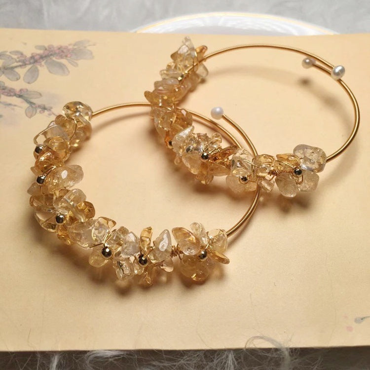 Natural Citrine Bracelet 14K Wire Winding Process - CRYSTALOIL