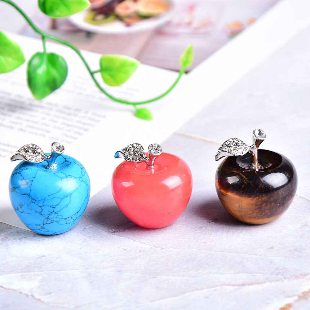 Natural Crystal Apple, Colorful Quartz Stone Opal decoration, - CRYSTALOIL
