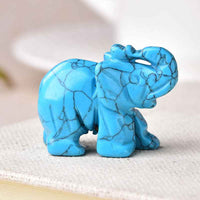 Crystal Elephant Ornament - Handcrafted Carved Elephant Figurine - CRYSTALOIL