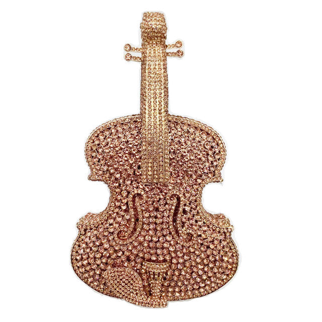 Amazing Luxury Violin Crystal Evening Bags Party Handbag, Amazing Crystal-Studded Luxury Violin Evening Bag: A Party Handbag Extraordinaire. - Crystalbloomaromatics