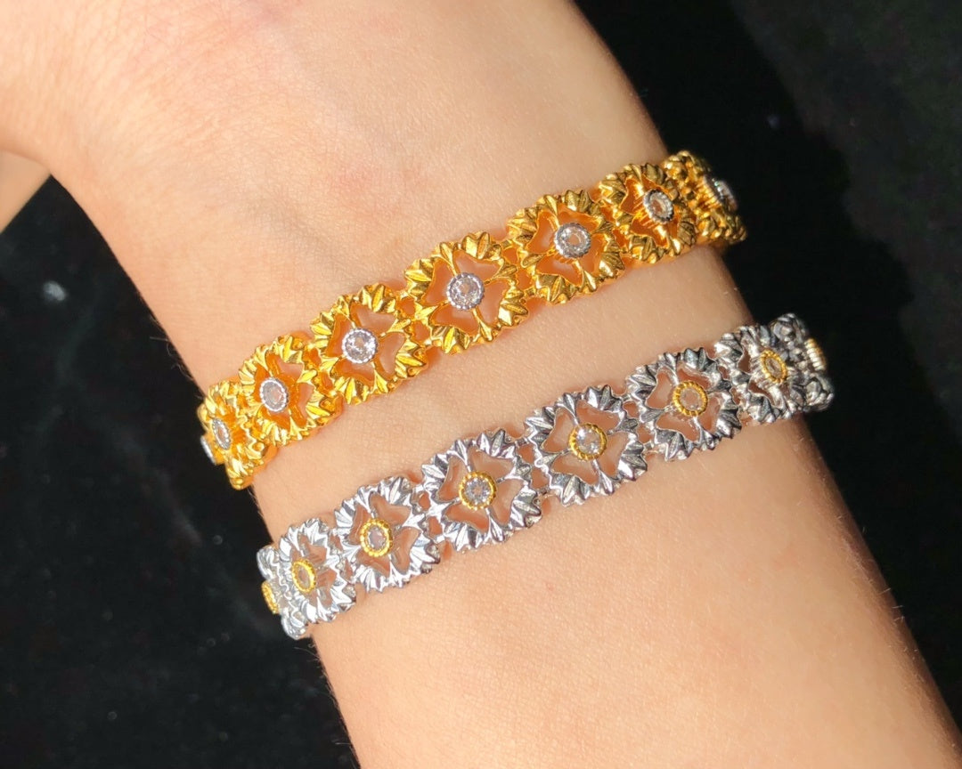 S925 Silver Natural Topaz Bracelet - CRYSTALOIL