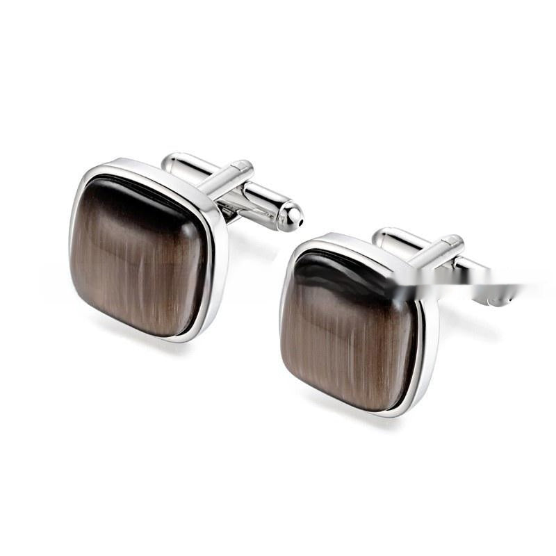 Men's High-end Opal Cufflinks Business Shirt French Cufflink Ornament - CRYSTALOIL