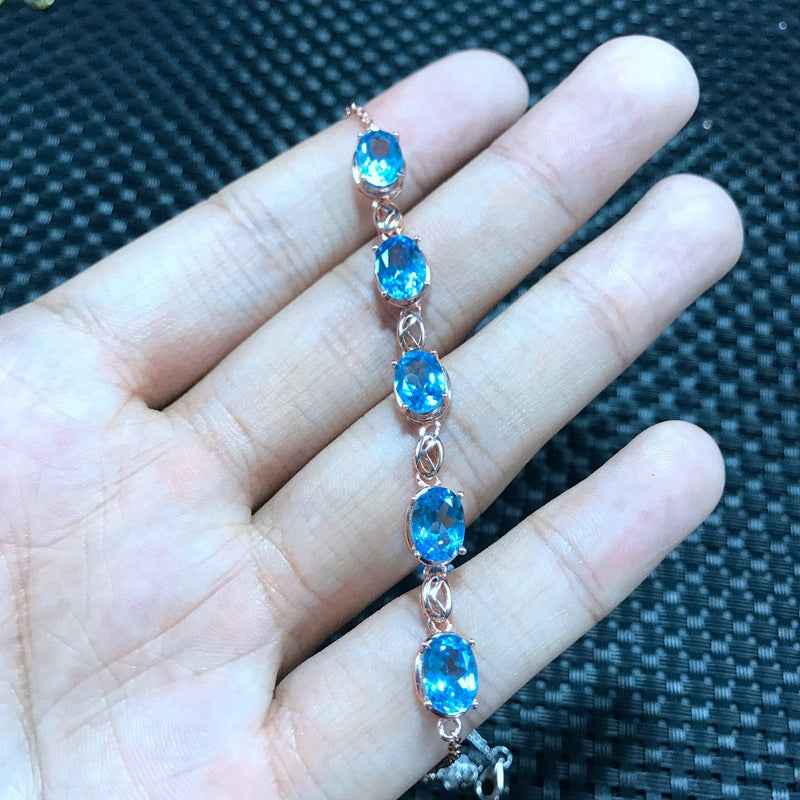 Natural Topaz Bracelet - Luxury 925 Sterling Silver Jewelry - CRYSTALOIL
