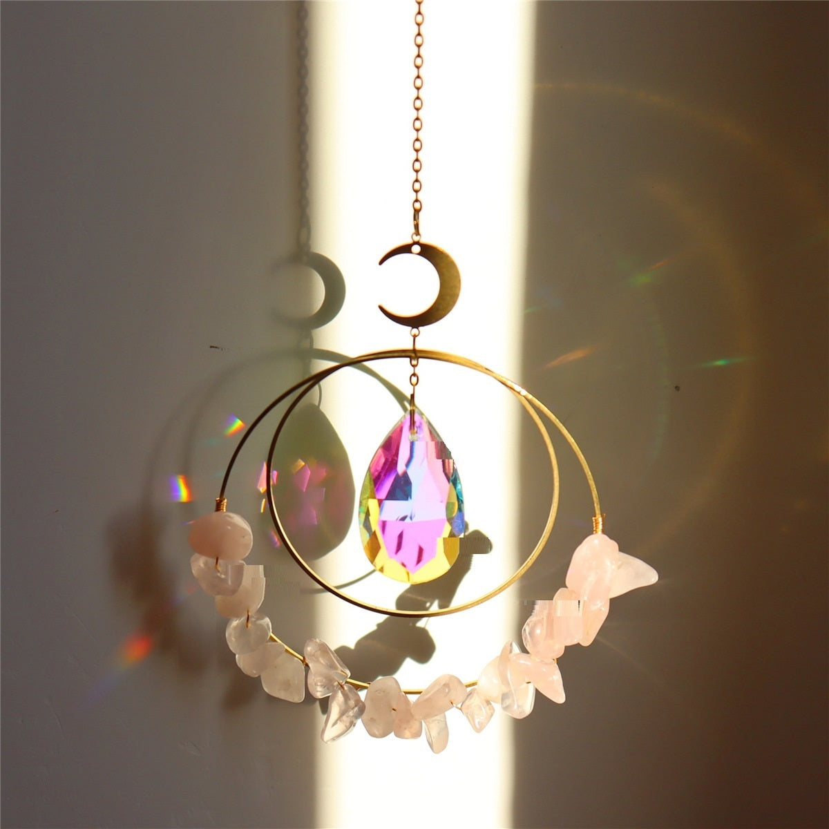 Wind Chimes Star Moon Garden Sun Catcher Pendant - CRYSTALOIL