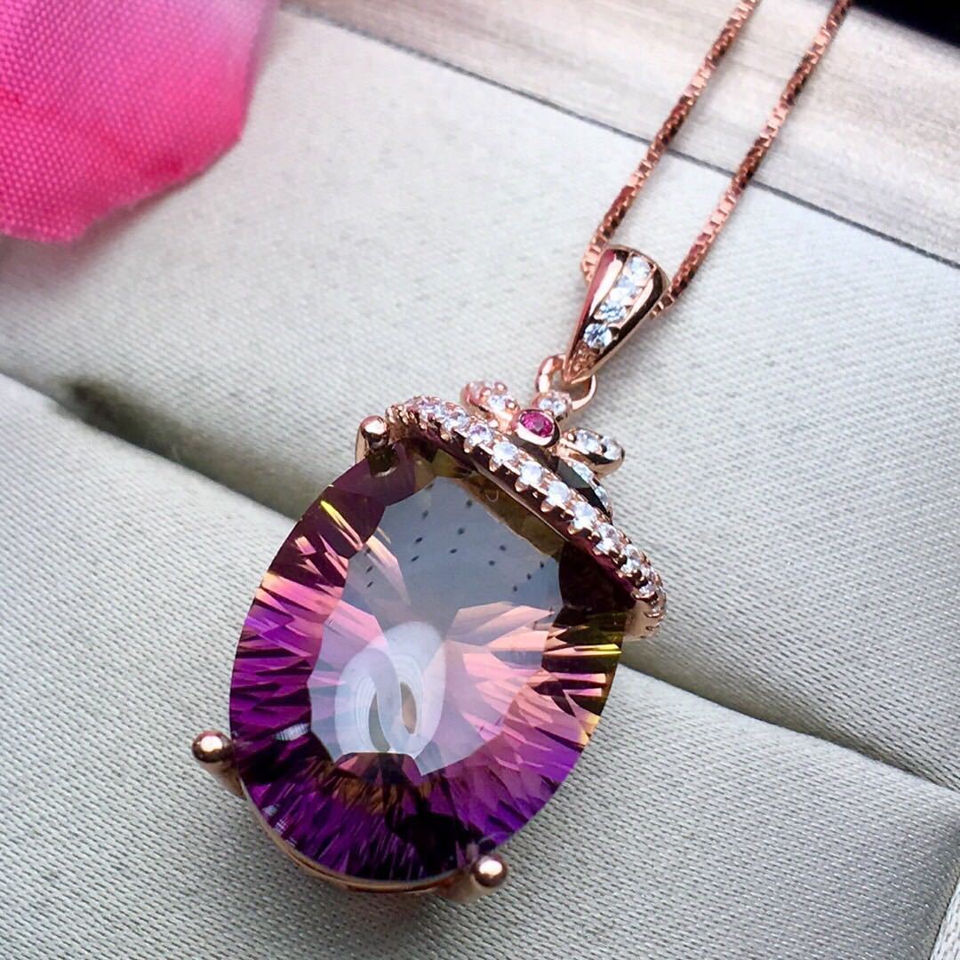 Amethyst Pendant Crystal S925 Silver Necklace, Elegant and versatile - CRYSTALOIL