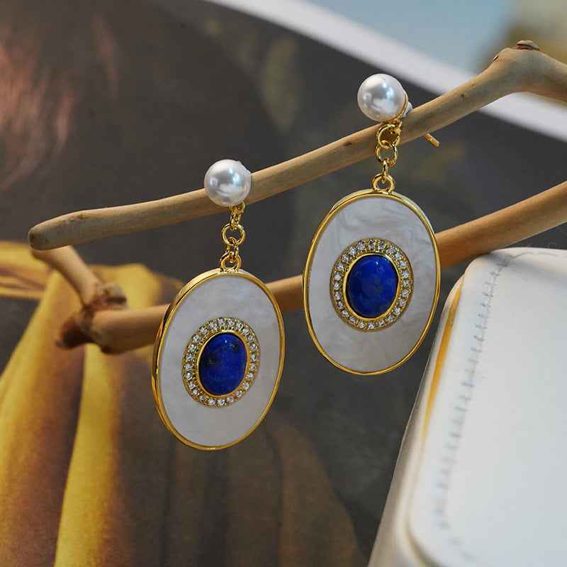 S925 Sterling Silver Lapis Lazuli Pendant Jewelry Inlaid with Natural Stone - CRYSTALOIL