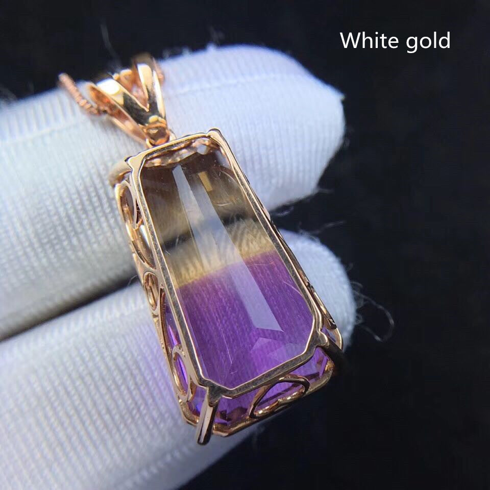 Oversized pendant features natural Amethyst crystal pendant - CRYSTALOIL