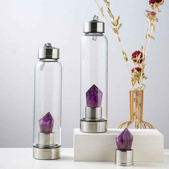 Natural Crystal Water Bottle for Enhanced Hydration and Energy Infusion - CRYSTALOIL