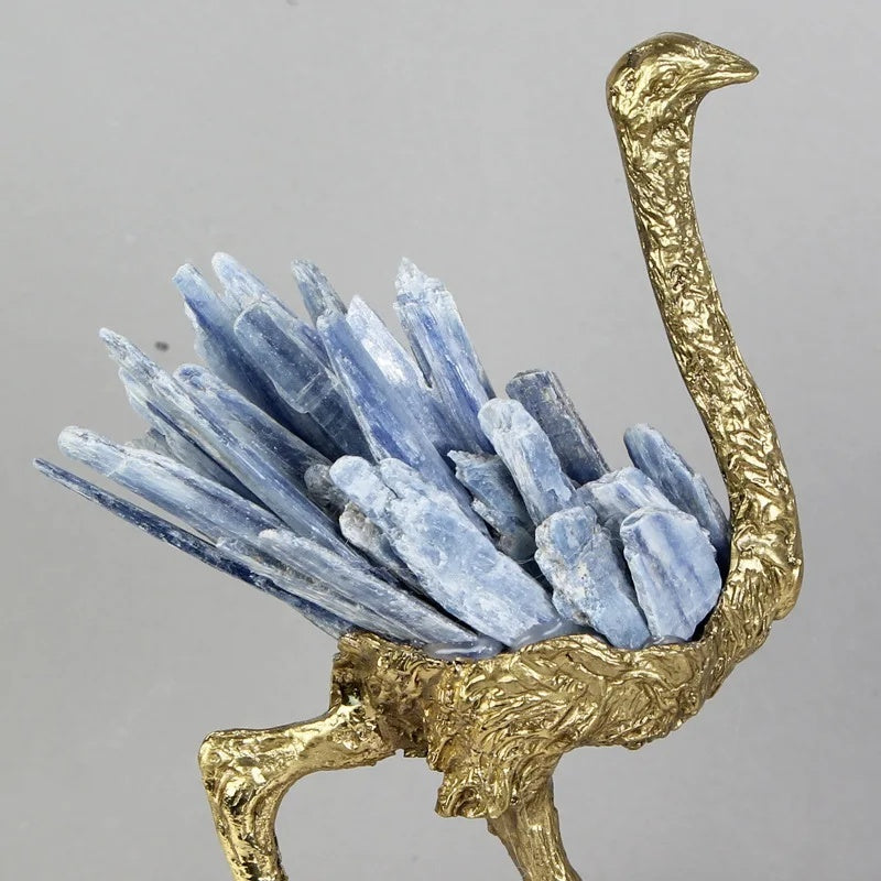Modern Light Luxury Flamingo Crystal Brass Decoration Living Room - CRYSTALOIL