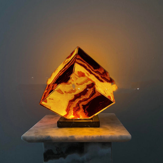 Agate Marble Volcano Lamp Bedside Decoration