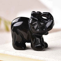 Crystal Elephant Ornament - Handcrafted Carved Elephant Figurine - CRYSTALOIL