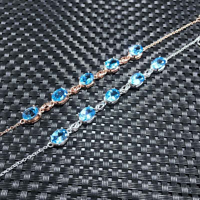 Natural Topaz Bracelet - Luxury 925 Sterling Silver Jewelry - CRYSTALOIL