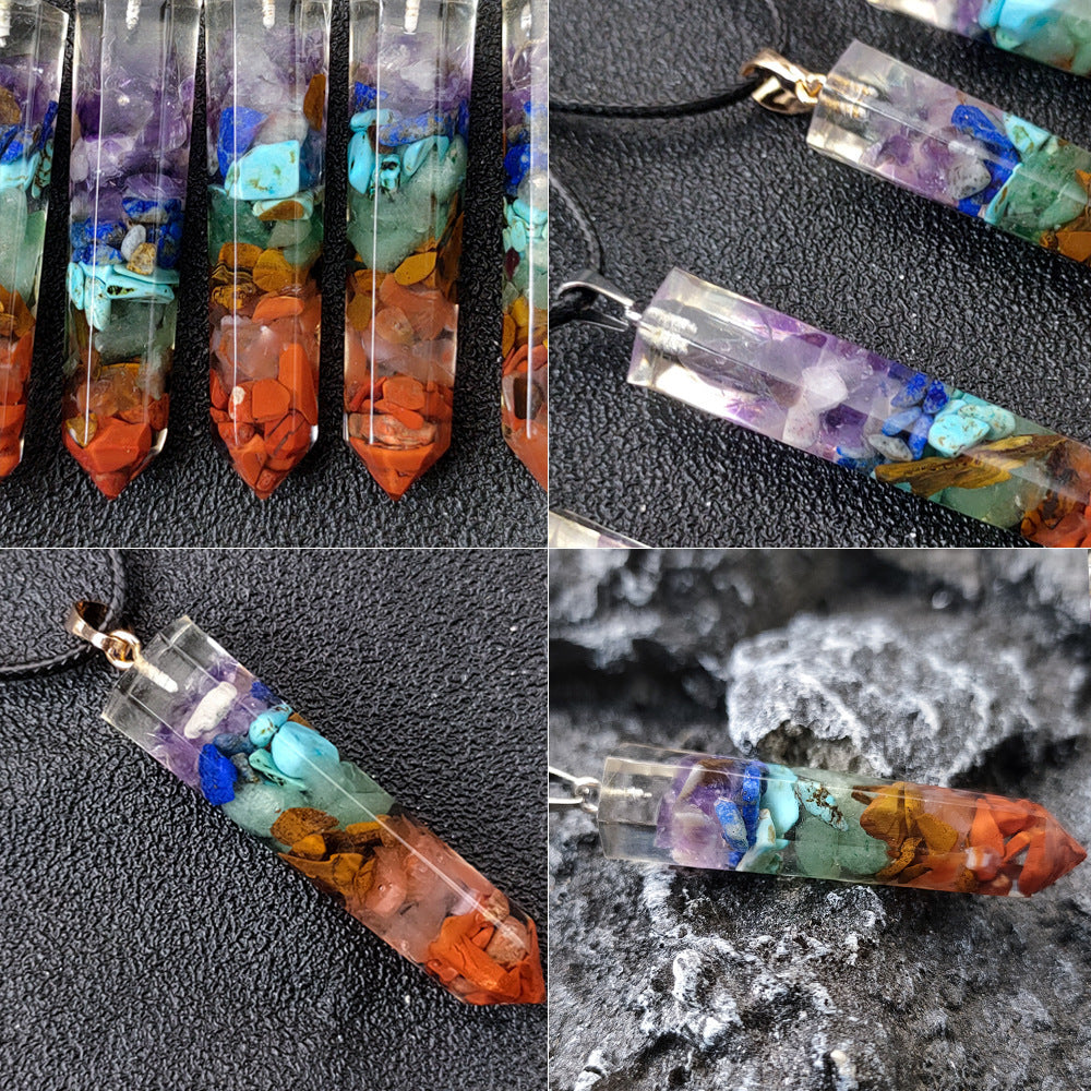 Multicolor Rainbow Crystal Hexagram Pendant - CRYSTALOIL