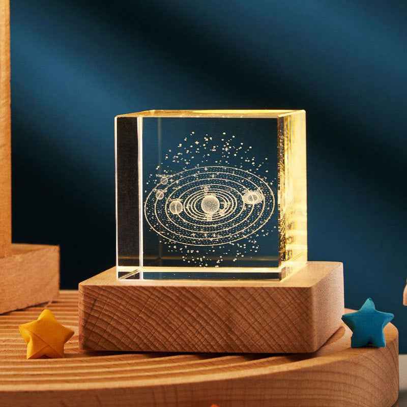 3D Transparent Crystal Cube Desktop Decoration Small Night light - CRYSTALOIL