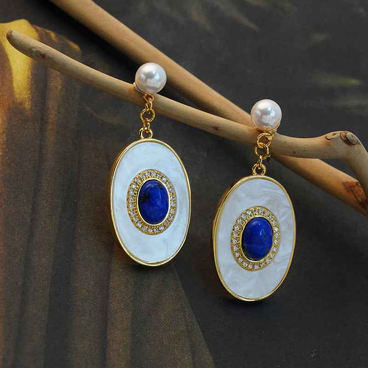 S925 Sterling Silver Lapis Lazuli Pendant Jewelry Inlaid with Natural Stone - CRYSTALOIL
