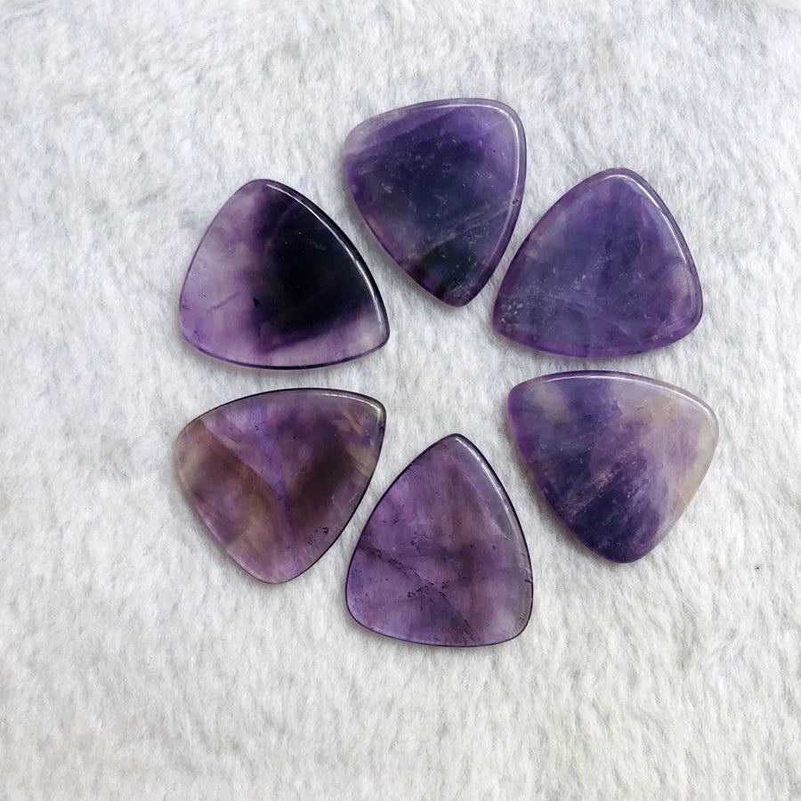 Round Tip Guitar Pick Made of Genuine Amethyst Stone Crystal Bead,Figher Guitar Pick 1pcs - CRYSTALOIL