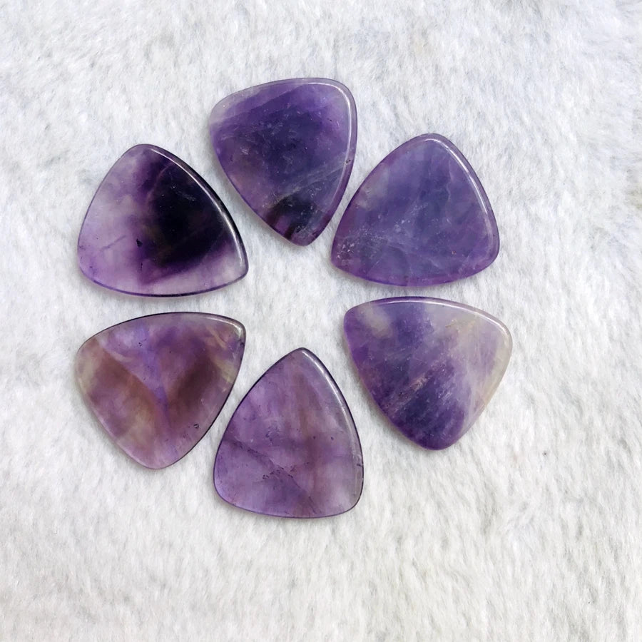Round Tip Guitar Pick Made of Genuine Amethyst Stone Crystal Bead,Figher Guitar Pick 1pcs - CRYSTALOIL