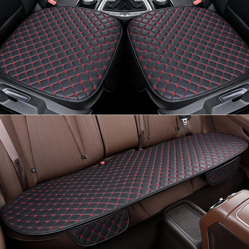 SEAMETAL Artificial Leather Car Seat Covers Four Seasons Car Seat Cover Interior Leather Seats Protector Chair Mats Accessories - CRYSTALOIL