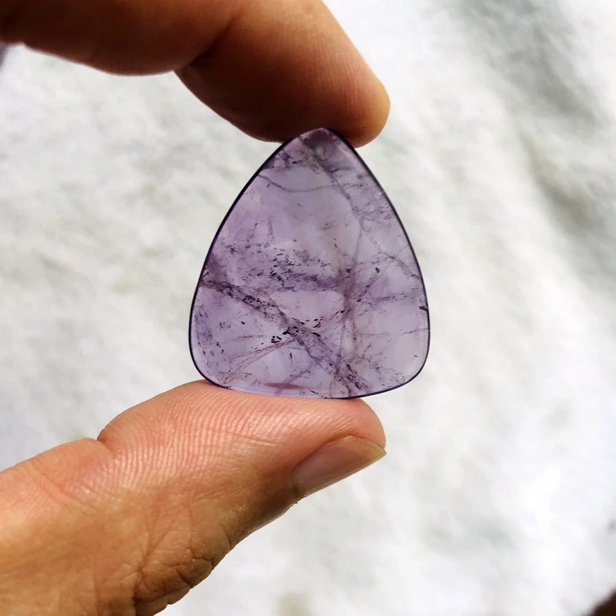 Round Tip Guitar Pick Made of Genuine Amethyst Stone Crystal Bead,Figher Guitar Pick 1pcs - CRYSTALOIL