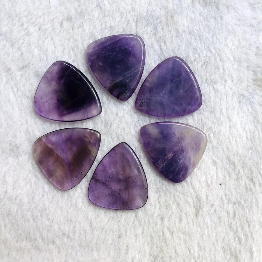 Round Tip Guitar Pick Made of Genuine Amethyst Stone Crystal Bead,Figher Guitar Pick 1pcs - CRYSTALOIL