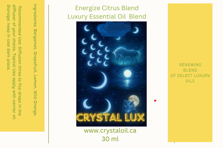 Energize citrus, luxury essential oil blends