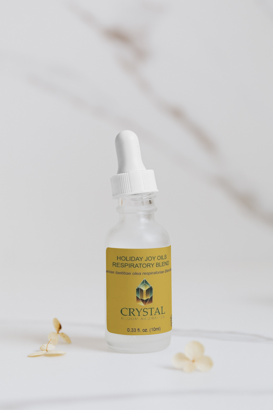 Holiday Joy Oils Respiratory Blend,  This invigorating combination not only revitalizes the senses but also provides respiratory support, - Crystalbloomaromatics