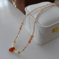 Natural Stone Pearl Necklace For Women Vintage Twin - CRYSTALOIL