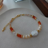 Natural Stone Pearl Necklace For Women Vintage Twin - CRYSTALOIL