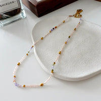 Natural Stone Pearl Necklace For Women Vintage Twin - CRYSTALOIL
