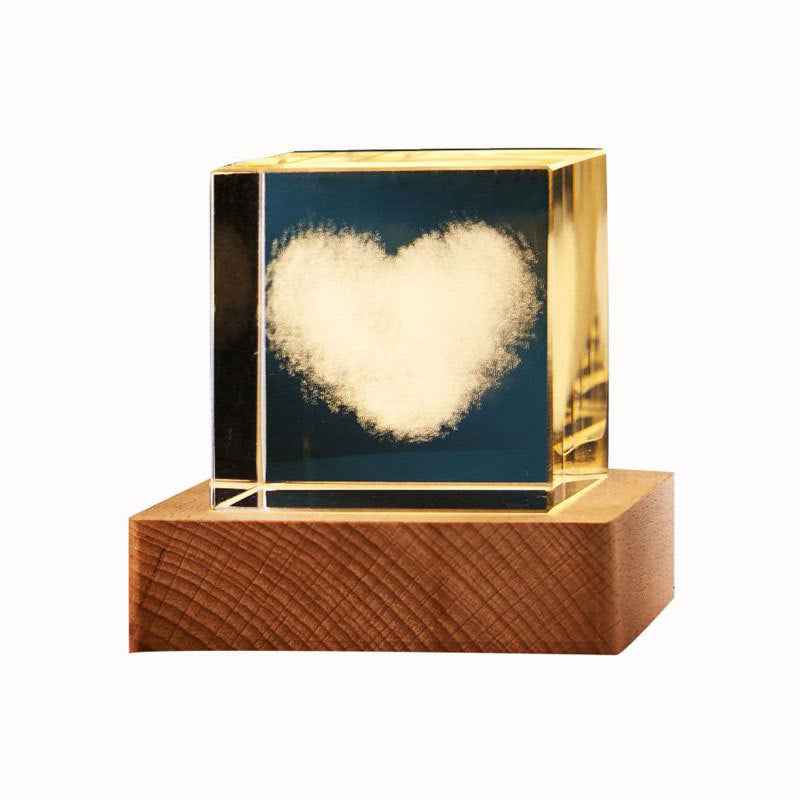 3D Transparent Crystal Cube Desktop Decoration Small Night light - CRYSTALOIL