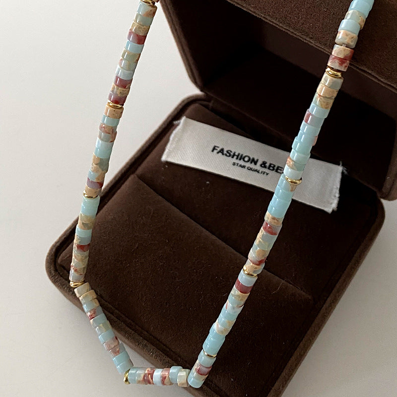 Natural Stone Pearl Necklace For Women Vintage Twin - CRYSTALOIL