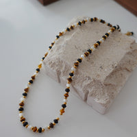 Natural Stone Pearl Necklace For Women Vintage Twin - CRYSTALOIL